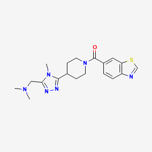 molecular formula C19H24N6OS B5620141 ({5-[1-(1,3-benzothiazol-6-ylcarbonyl)piperidin-4-yl]-4-methyl-4H-1,2,4-triazol-3-yl}methyl)dimethylamine 