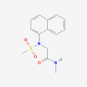 molecular formula C14H16N2O3S B5620144 N~1~-methyl-N~2~-(methylsulfonyl)-N~2~-1-naphthylglycinamide 