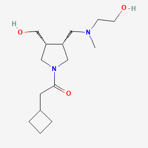 molecular formula C15H28N2O3 B5620152 2-[{[(3R*,4R*)-1-(cyclobutylacetyl)-4-(hydroxymethyl)-3-pyrrolidinyl]methyl}(methyl)amino]ethanol 