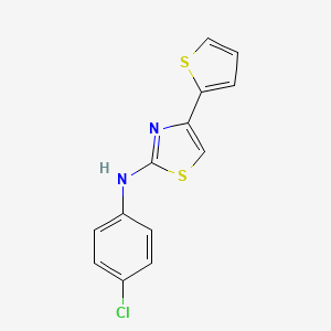 molecular formula C13H9ClN2S2 B5620169 N-(4-chlorophenyl)-4-(2-thienyl)-1,3-thiazol-2-amine 