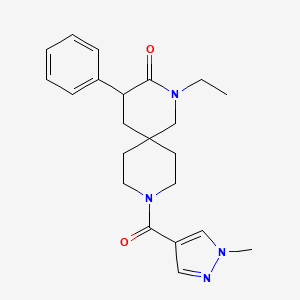 molecular formula C22H28N4O2 B5620170 2-ethyl-9-[(1-methyl-1H-pyrazol-4-yl)carbonyl]-4-phenyl-2,9-diazaspiro[5.5]undecan-3-one 
