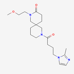 molecular formula C20H32N4O3 B5620209 2-(2-methoxyethyl)-8-[4-(2-methyl-1H-imidazol-1-yl)butanoyl]-2,8-diazaspiro[5.5]undecan-3-one 