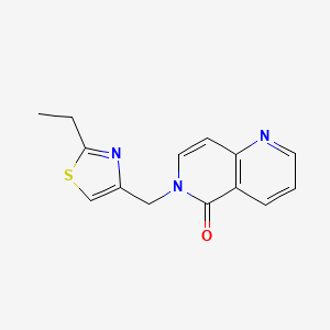 molecular formula C14H13N3OS B5620218 6-[(2-ethyl-1,3-thiazol-4-yl)methyl]-1,6-naphthyridin-5(6H)-one 