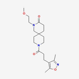 molecular formula C20H31N3O4 B5620221 9-[3-(3,5-dimethylisoxazol-4-yl)propanoyl]-2-(2-methoxyethyl)-2,9-diazaspiro[5.5]undecan-3-one 