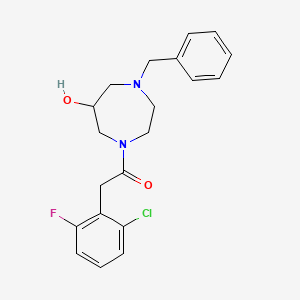 molecular formula C20H22ClFN2O2 B5620229 1-benzyl-4-[(2-chloro-6-fluorophenyl)acetyl]-1,4-diazepan-6-ol 