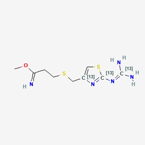 Methyl 3-[[[2-[(Diaminomethylene-13C]amino-4-[1,4-13C2-thiazolyl]methyl]-thio]propionimidate