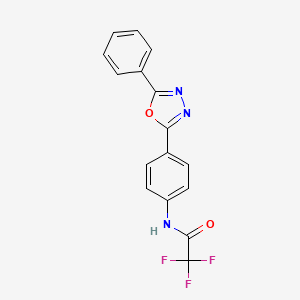 molecular formula C16H10F3N3O2 B5620231 2,2,2-trifluoro-N-[4-(5-phenyl-1,3,4-oxadiazol-2-yl)phenyl]acetamide 