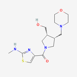 molecular formula C15H24N4O3S B5620236 [(3R*,4R*)-1-{[2-(methylamino)-1,3-thiazol-4-yl]carbonyl}-4-(4-morpholinylmethyl)-3-pyrrolidinyl]methanol 