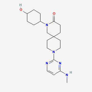 molecular formula C20H31N5O2 B5620241 2-(trans-4-hydroxycyclohexyl)-9-[4-(methylamino)pyrimidin-2-yl]-2,9-diazaspiro[5.5]undecan-3-one 
