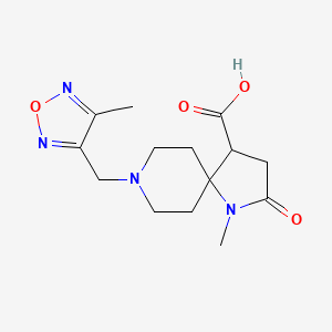 molecular formula C14H20N4O4 B5620244 1-methyl-8-[(4-methyl-1,2,5-oxadiazol-3-yl)methyl]-2-oxo-1,8-diazaspiro[4.5]decane-4-carboxylic acid 