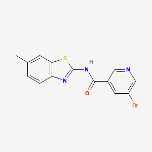 molecular formula C14H10BrN3OS B5620272 5-bromo-N-(6-methyl-1,3-benzothiazol-2-yl)nicotinamide 