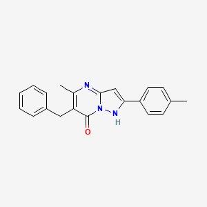 molecular formula C21H19N3O B5620298 6-benzyl-5-methyl-2-(4-methylphenyl)pyrazolo[1,5-a]pyrimidin-7(4H)-one 