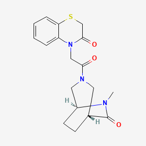 molecular formula C18H21N3O3S B5620303 4-{2-[(1R*,5S*)-6-methyl-7-oxo-3,6-diazabicyclo[3.2.2]non-3-yl]-2-oxoethyl}-2H-1,4-benzothiazin-3(4H)-one 