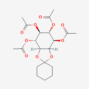 molecular formula C20H28O10 B562031 (3aR,4S,5R,6R,7S,7aS)-Hexahydrospiro[1,3-benzodioxole-2,1'-cyclohexane]-4,5,6,7-tetrayl tetraacetate CAS No. 39110-61-7