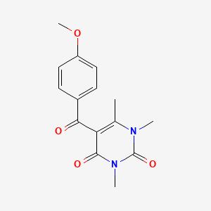 molecular formula C15H16N2O4 B5620321 5-(4-methoxybenzoyl)-1,3,6-trimethyl-2,4(1H,3H)-pyrimidinedione 