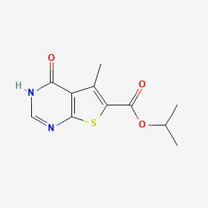 molecular formula C11H12N2O3S B5620328 isopropyl 5-methyl-4-oxo-3,4-dihydrothieno[2,3-d]pyrimidine-6-carboxylate 