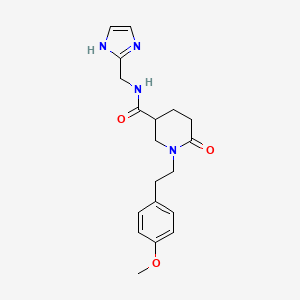 molecular formula C19H24N4O3 B5620336 N-(1H-imidazol-2-ylmethyl)-1-[2-(4-methoxyphenyl)ethyl]-6-oxo-3-piperidinecarboxamide 
