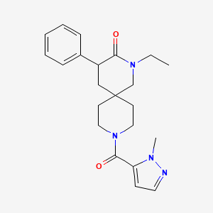 molecular formula C22H28N4O2 B5620362 2-ethyl-9-[(1-methyl-1H-pyrazol-5-yl)carbonyl]-4-phenyl-2,9-diazaspiro[5.5]undecan-3-one 
