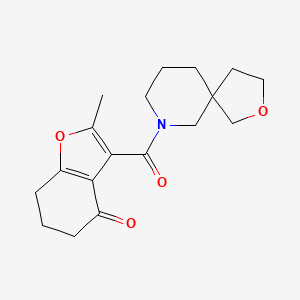molecular formula C18H23NO4 B5620370 2-methyl-3-(2-oxa-7-azaspiro[4.5]dec-7-ylcarbonyl)-6,7-dihydro-1-benzofuran-4(5H)-one 