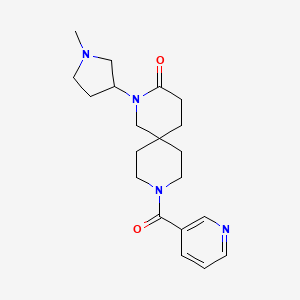 molecular formula C20H28N4O2 B5620412 2-(1-methyl-3-pyrrolidinyl)-9-(3-pyridinylcarbonyl)-2,9-diazaspiro[5.5]undecan-3-one 