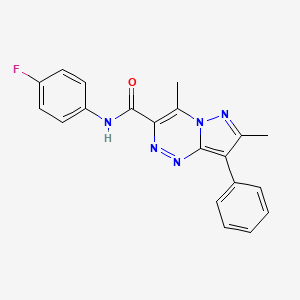 molecular formula C20H16FN5O B5620419 N-(4-fluorophenyl)-4,7-dimethyl-8-phenylpyrazolo[5,1-c][1,2,4]triazine-3-carboxamide 