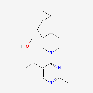 molecular formula C17H27N3O B5620421 [3-(cyclopropylmethyl)-1-(5-ethyl-2-methyl-4-pyrimidinyl)-3-piperidinyl]methanol 