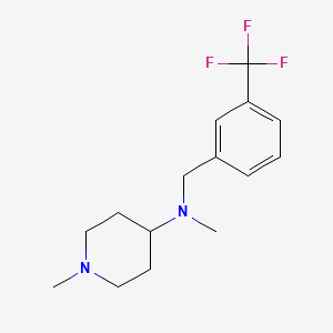 molecular formula C15H21F3N2 B5620442 N,1-dimethyl-N-[3-(trifluoromethyl)benzyl]-4-piperidinamine 