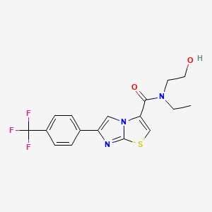 molecular formula C17H16F3N3O2S B5620461 N-ethyl-N-(2-hydroxyethyl)-6-[4-(trifluoromethyl)phenyl]imidazo[2,1-b][1,3]thiazole-3-carboxamide 