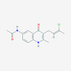 molecular formula C16H17ClN2O2 B5620489 N-[3-(3-chloro-2-buten-1-yl)-4-hydroxy-2-methyl-6-quinolinyl]acetamide 
