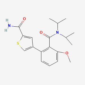 molecular formula C19H24N2O3S B5620509 4-{2-[(diisopropylamino)carbonyl]-3-methoxyphenyl}thiophene-2-carboxamide 