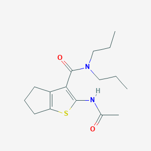 molecular formula C16H24N2O2S B5620524 2-(acetylamino)-N,N-dipropyl-5,6-dihydro-4H-cyclopenta[b]thiophene-3-carboxamide 