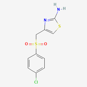 molecular formula C10H9ClN2O2S2 B5620533 4-{[(4-chlorophenyl)sulfonyl]methyl}-1,3-thiazol-2-amine 
