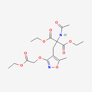molecular formula C18H26N2O9 B562055 Ethyl 2-acetamido-2-ethoxycarbonyl-3-[3-(ethoxycarbonylmethoxy)-5-methylisoxazol-4-YL]propanoate CAS No. 887354-95-2