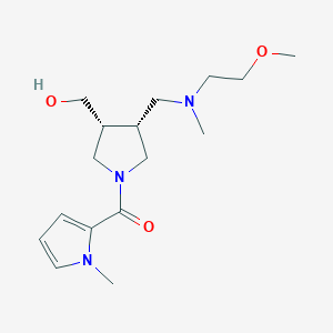 molecular formula C16H27N3O3 B5620552 {(3R*,4R*)-4-{[(2-methoxyethyl)(methyl)amino]methyl}-1-[(1-methyl-1H-pyrrol-2-yl)carbonyl]-3-pyrrolidinyl}methanol 