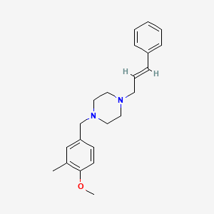 molecular formula C22H28N2O B5620569 1-(4-methoxy-3-methylbenzyl)-4-(3-phenyl-2-propen-1-yl)piperazine 