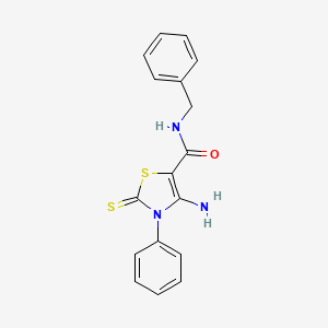 molecular formula C17H15N3OS2 B5620575 4-amino-N-benzyl-3-phenyl-2-thioxo-2,3-dihydro-1,3-thiazole-5-carboxamide 