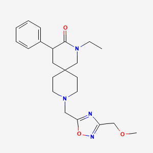 molecular formula C22H30N4O3 B5620583 2-ethyl-9-{[3-(methoxymethyl)-1,2,4-oxadiazol-5-yl]methyl}-4-phenyl-2,9-diazaspiro[5.5]undecan-3-one 