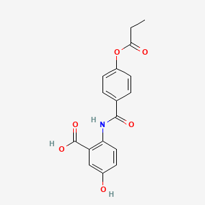 molecular formula C17H15NO6 B5620590 5-hydroxy-2-{[4-(propionyloxy)benzoyl]amino}benzoic acid 