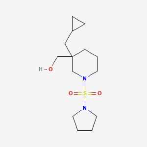 molecular formula C14H26N2O3S B5620596 [3-(cyclopropylmethyl)-1-(1-pyrrolidinylsulfonyl)-3-piperidinyl]methanol 