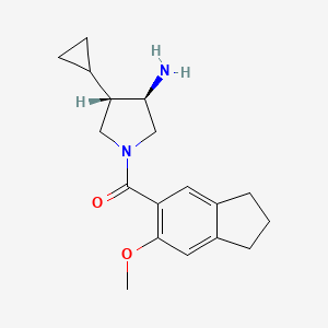 molecular formula C18H24N2O2 B5620620 (3R*,4S*)-4-cyclopropyl-1-[(6-methoxy-2,3-dihydro-1H-inden-5-yl)carbonyl]pyrrolidin-3-amine 