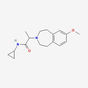 molecular formula C17H24N2O2 B5620632 N-cyclopropyl-2-(7-methoxy-1,2,4,5-tetrahydro-3H-3-benzazepin-3-yl)propanamide 