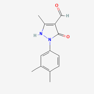 molecular formula C13H14N2O2 B5620646 2-(3,4-dimethylphenyl)-4-(hydroxymethylene)-5-methyl-2,4-dihydro-3H-pyrazol-3-one 