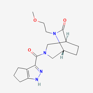 molecular formula C17H24N4O3 B5620700 (1S*,5R*)-6-(2-methoxyethyl)-3-(1,4,5,6-tetrahydrocyclopenta[c]pyrazol-3-ylcarbonyl)-3,6-diazabicyclo[3.2.2]nonan-7-one 