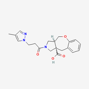 molecular formula C20H23N3O4 B5620706 (3aS*,10aS*)-2-[3-(4-methyl-1H-pyrazol-1-yl)propanoyl]-2,3,3a,4-tetrahydro-1H-[1]benzoxepino[3,4-c]pyrrole-10a(10H)-carboxylic acid 