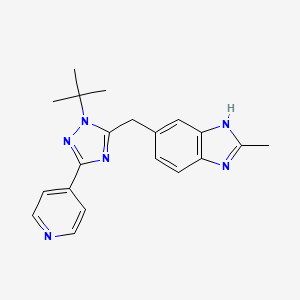 molecular formula C20H22N6 B5620734 5-[(1-tert-butyl-3-pyridin-4-yl-1H-1,2,4-triazol-5-yl)methyl]-2-methyl-1H-benzimidazole 