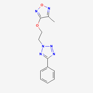 molecular formula C12H12N6O2 B5620765 2-{2-[(4-methyl-1,2,5-oxadiazol-3-yl)oxy]ethyl}-5-phenyl-2H-tetrazole 