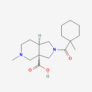 molecular formula C17H28N2O3 B5620835 (3aS*,7aR*)-5-methyl-2-[(1-methylcyclohexyl)carbonyl]octahydro-3aH-pyrrolo[3,4-c]pyridine-3a-carboxylic acid 