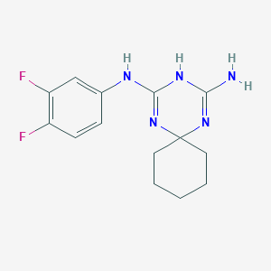 molecular formula C14H17F2N5 B5620875 N~4~-(3,4-difluorophenyl)-1,3,5-triazaspiro[5.5]undeca-1,3-diene-2,4-diamine 