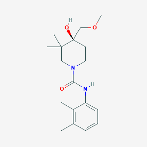 molecular formula C18H28N2O3 B5620900 (4S*)-N-(2,3-dimethylphenyl)-4-hydroxy-4-(methoxymethyl)-3,3-dimethylpiperidine-1-carboxamide 