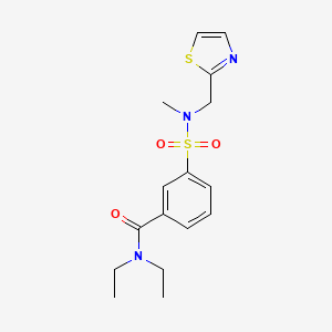 molecular formula C16H21N3O3S2 B5620912 N,N-diethyl-3-{[methyl(1,3-thiazol-2-ylmethyl)amino]sulfonyl}benzamide 